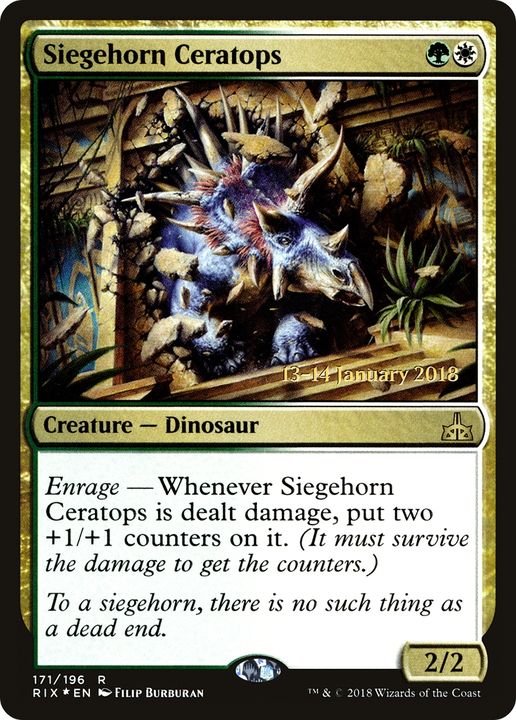 Siegehorn Ceratops in the group Magic the Gathering / Types / Colors / Multicolors / G, W at Proxyprinters.com (66908)