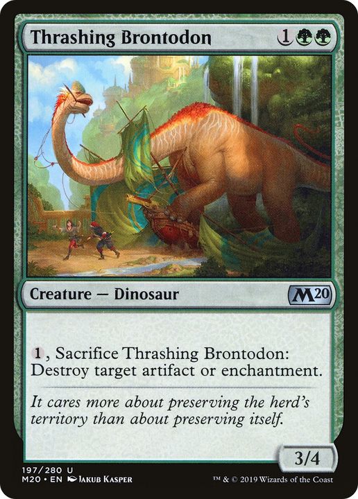 Thrashing Brontodon in the group Magic the Gathering / Types / Colors / Green at Proxyprinters.com (66977)