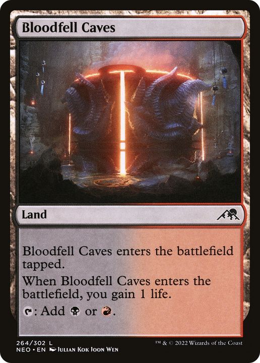 Bloodfell Caves in the group Magic the Gathering / Sets / Kamigawa: Neon Dynasty at Proxyprinters.com (67997)