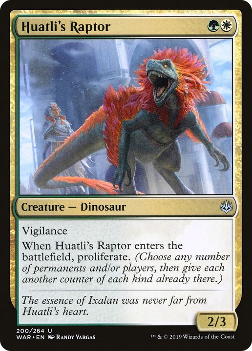 Huatli's Raptor in the group Magic the Gathering / Sets / War of the Spark Promos at Proxyprinters.com (68144)