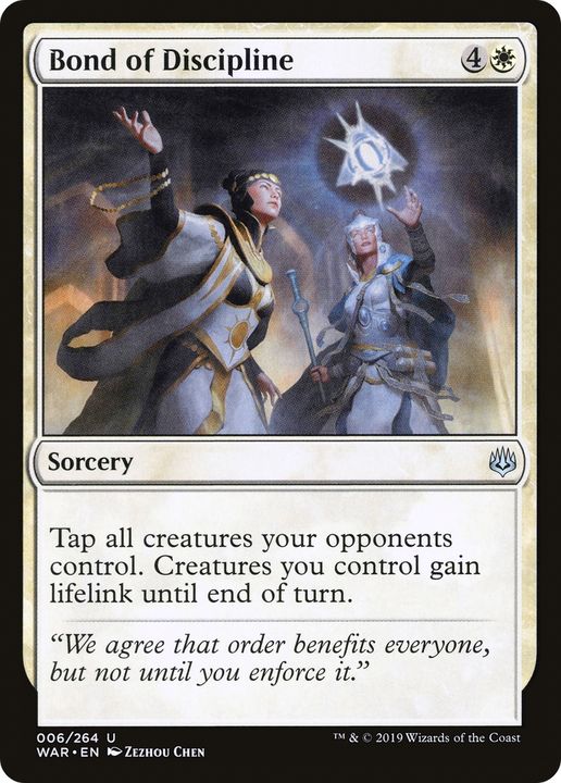 Bond of Discipline in the group Magic the Gathering / Sets / War of the Spark Promos at Proxyprinters.com (68543)