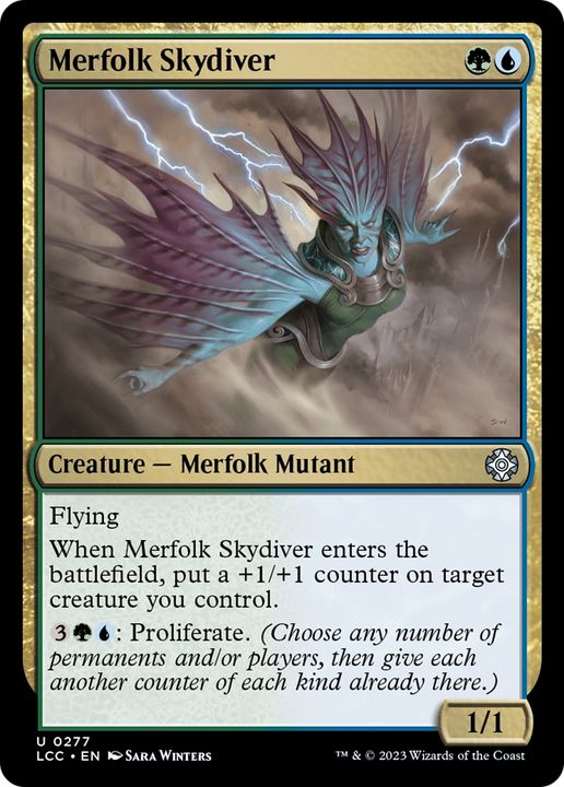 Merfolk Skydiver in the group Magic the Gathering / Types / Colors / Multicolors / G, U at Proxyprinters.com (68566)