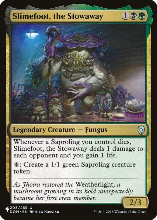 Slimefoot, the Stowaway in the group Magic the Gathering / Types / Colors / Multicolors / B, G at Proxyprinters.com (6885)