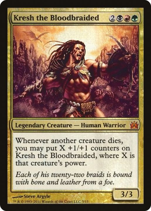 Kresh the Bloodbraided in the group Magic the Gathering / Types / Colors / Multicolors / B, G, R at Proxyprinters.com (69164)