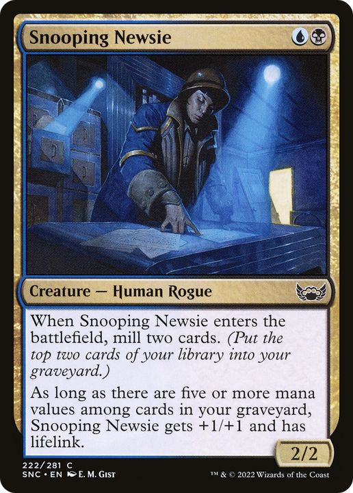 Snooping Newsie in the group Magic the Gathering / Types / Colors / Multicolors / B, U at Proxyprinters.com (69770)