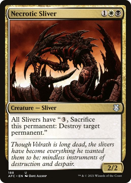 Necrotic Sliver in the group Magic the Gathering / Types / Colors / Multicolors / B, W at Proxyprinters.com (70494)