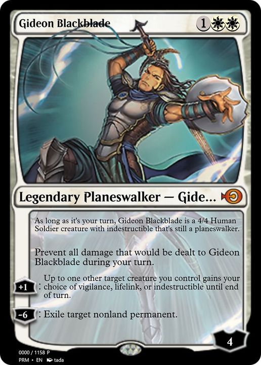 Gideon Blackblade in the group Magic the Gathering / Types / Colors / White at Proxyprinters.com (7052)