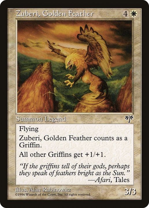 Zuberi, Golden Feather in the group Magic the Gathering / Types / Colors / White at Proxyprinters.com (70837)