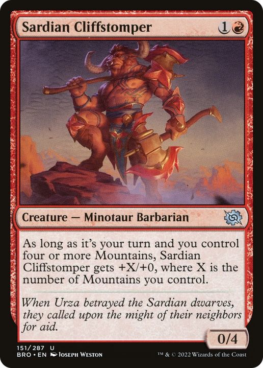 Sardian Cliffstomper in the group Magic the Gathering / Sets / The Brothers' War at Proxyprinters.com (70869)