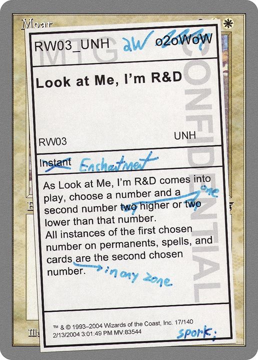 Look at Me, I'm R&D in the group Singles at Proxyprinters.com (70934)