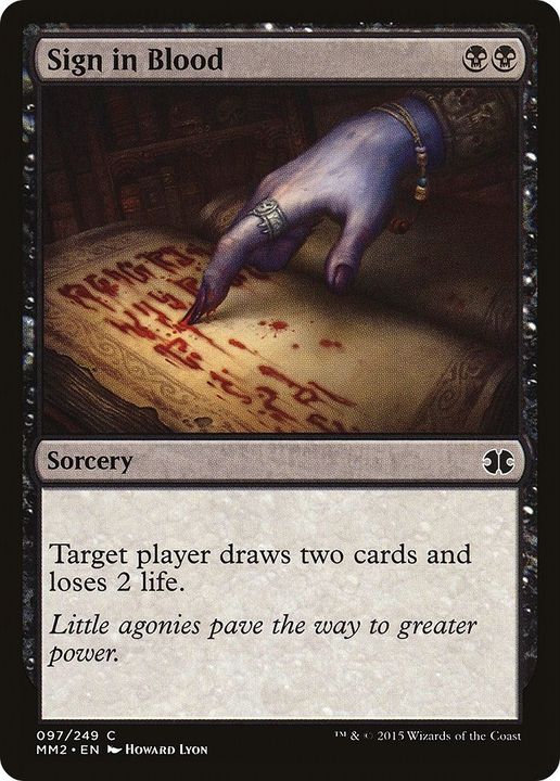 Sign in Blood in the group Magic the Gathering / Types / Colors / Black at Proxyprinters.com (7102)