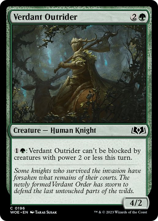 Verdant Outrider in the group Magic the Gathering / Sets / Wilds of Eldraine Art Series at Proxyprinters.com (71383)