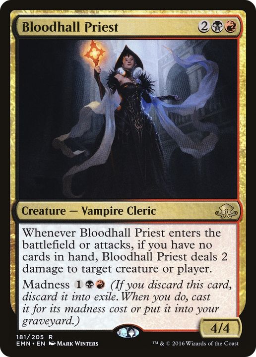 Bloodhall Priest in the group Magic the Gathering / Types / Colors / Multicolors / B, R at Proxyprinters.com (71833)