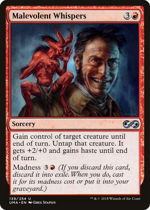 Malevolent Whispers in the group Magic the Gathering / Types / Colors / Red at Proxyprinters.com (72267)