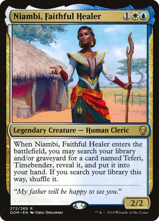 Niambi, Faithful Healer in the group Magic the Gathering / Types / Colors / Multicolors / U, W at Proxyprinters.com (72473)