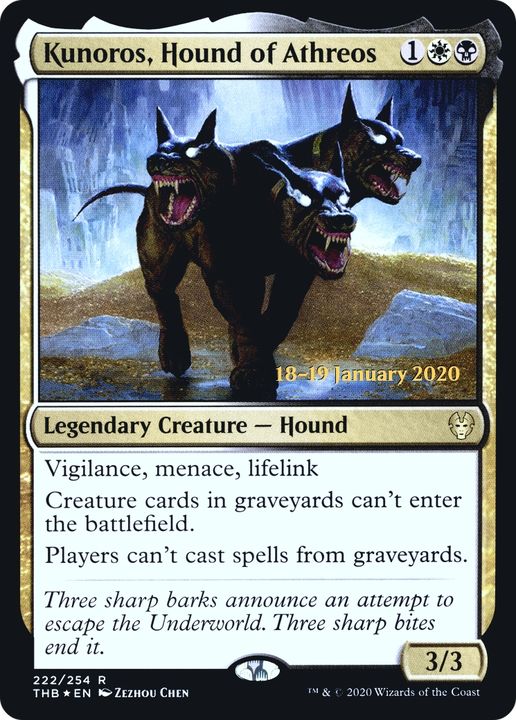 Kunoros, Hound of Athreos in the group Magic the Gathering / Types / Colors / Multicolors / B, W at Proxyprinters.com (72837)