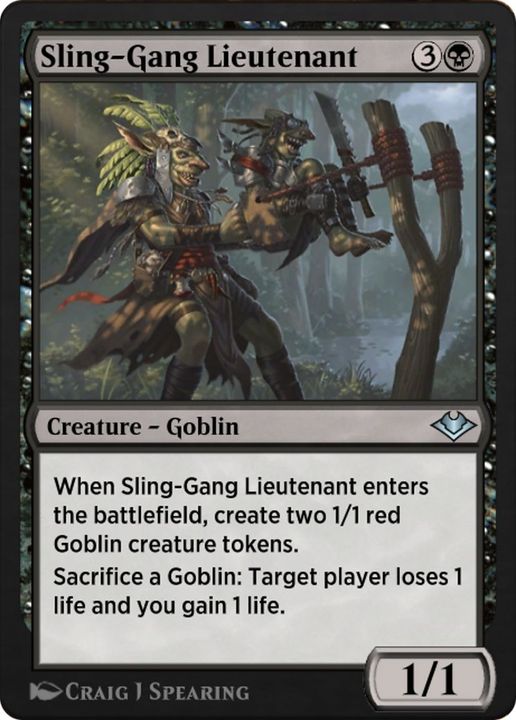 Sling-Gang Lieutenant in the group Magic the Gathering / Types / Creatures / Goblin at Proxyprinters.com (731)