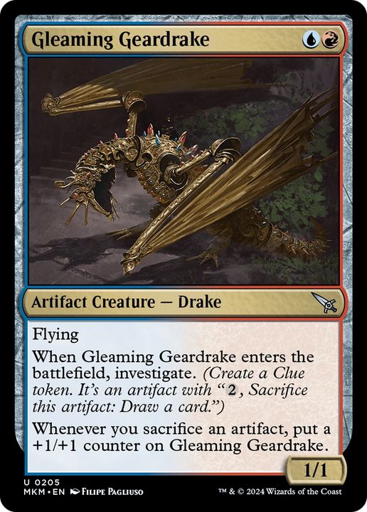 Gleaming Geardrake in the group Magic the Gathering / Sets / Murders at Karlov Manor at Proxyprinters.com (74147)