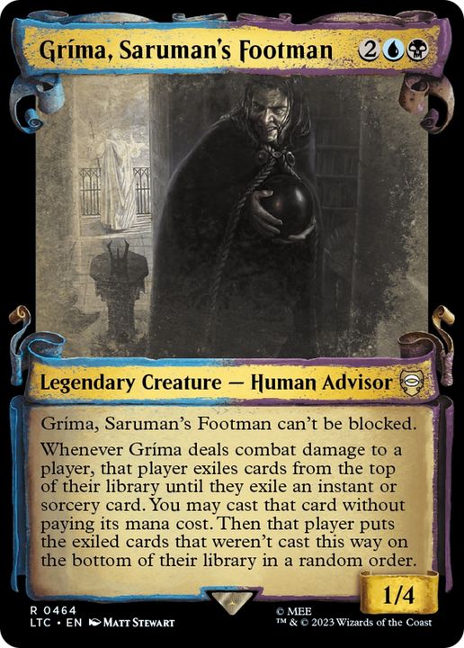 Gríma, Saruman's Footman in the group Magic the Gathering / Types / Colors / Multicolors / B, U at Proxyprinters.com (74212)