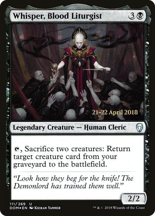 Whisper, Blood Liturgist in the group Magic the Gathering / Sets / Dominaria Promos at Proxyprinters.com (74233)