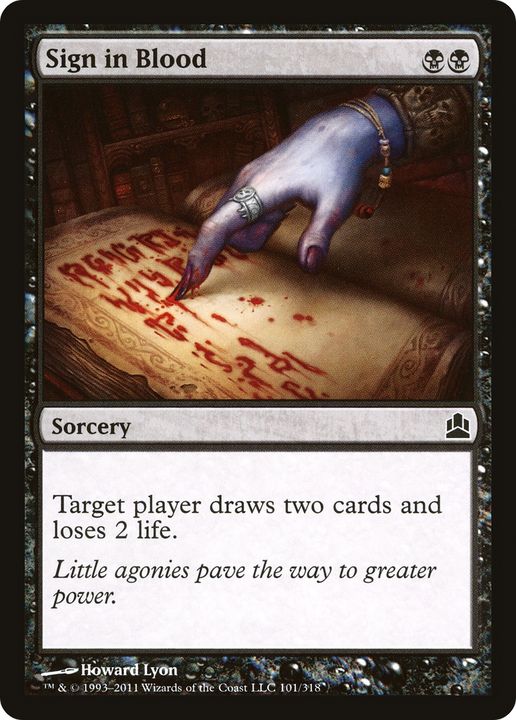 Sign in Blood in the group Magic the Gathering / Types / Colors / Black at Proxyprinters.com (74470)