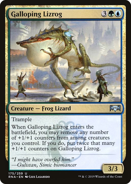 Galloping Lizrog in the group Magic the Gathering / Types / Colors / Multicolors / G, U at Proxyprinters.com (74682)