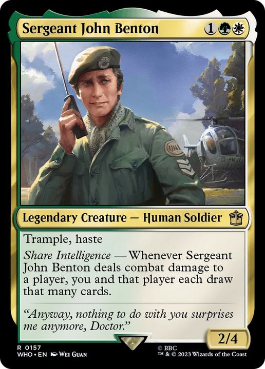 Sergeant John Benton in the group Magic the Gathering / Types / Colors / Multicolors / G, W at Proxyprinters.com (751)