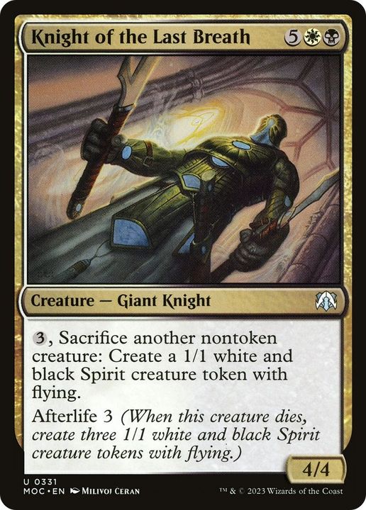 Knight of the Last Breath in the group Magic the Gathering / Types / Colors / Multicolors / B, W at Proxyprinters.com (7527)