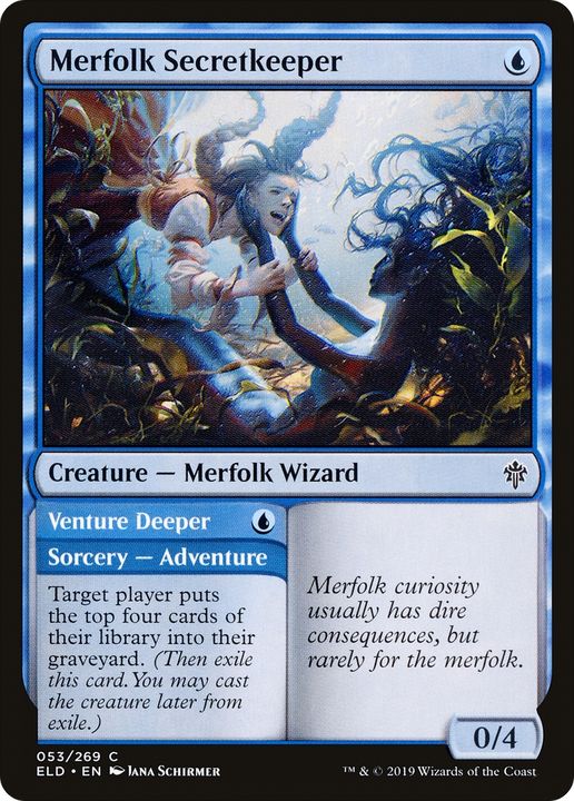 Merfolk Secretkeeper // Venture Deeper in the group Magic the Gathering / Sets / Throne of Eldraine at Proxyprinters.com (75642)