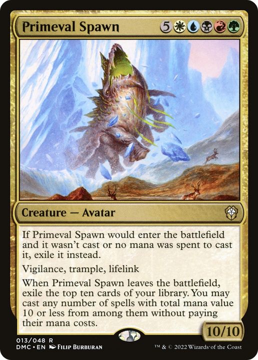 Primeval Spawn in the group Magic the Gathering / Types / Colors / Multicolors / B, G, R, U, W at Proxyprinters.com (76010)