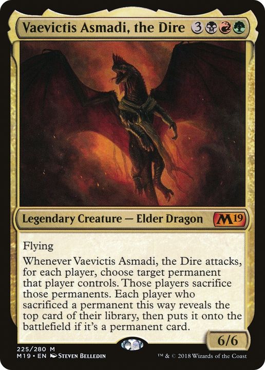 Vaevictis Asmadi, the Dire in the group Magic the Gathering / Sets / Core Set 2019 at Proxyprinters.com (76762)