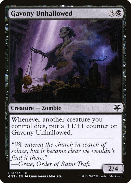 Gavony Unhallowed in the group Magic the Gathering / Types / Colors / Black at Proxyprinters.com (77187)