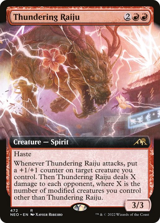 Thundering Raiju in the group Magic the Gathering / Sets / Kamigawa: Neon Dynasty at Proxyprinters.com (77794)