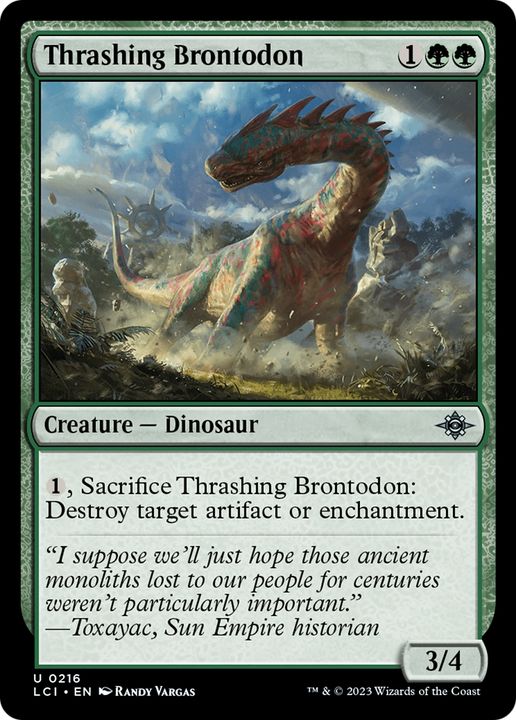 Thrashing Brontodon in the group Magic the Gathering / Sets / The Lost Caverns of Ixalan at Proxyprinters.com (78010)