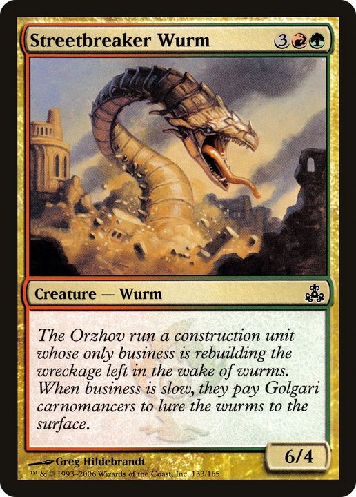 Streetbreaker Wurm in the group Magic the Gathering / Types / Colors / Multicolors / G, R at Proxyprinters.com (78012)