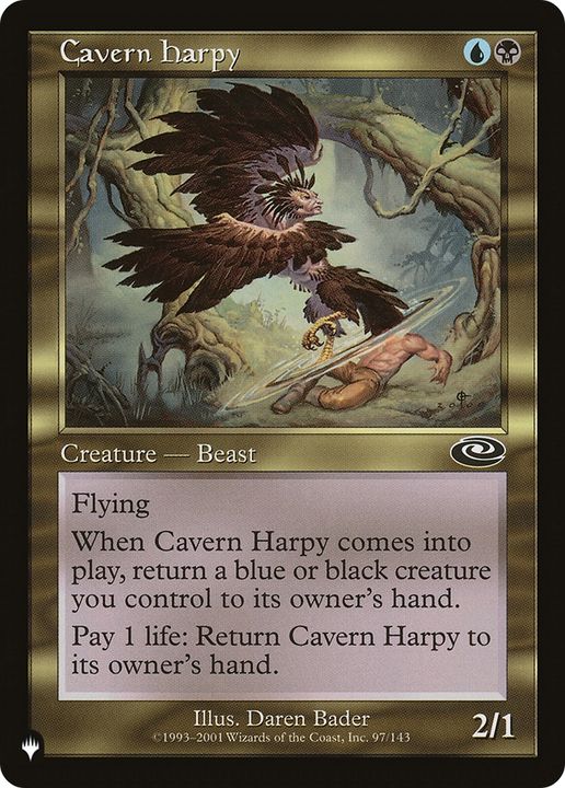 Cavern Harpy in the group Magic the Gathering / Types / Colors / Multicolors / B, U at Proxyprinters.com (79206)