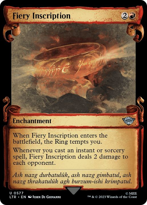 Fiery Inscription in the group Magic the Gathering / Types / Enchantment / Enchantment at Proxyprinters.com (80323)