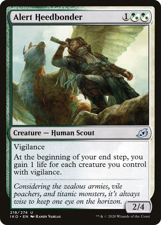 Alert Heedbonder in the group Magic the Gathering / Types / Colors / Multicolors / G, W at Proxyprinters.com (8036)