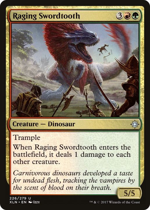 Raging Swordtooth in the group Magic the Gathering / Types / Colors / Multicolors / G, R at Proxyprinters.com (8045)