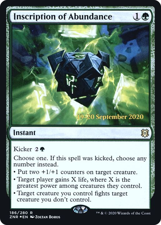 Inscription of Abundance in the group Magic the Gathering / Types / Colors / Green at Proxyprinters.com (80931)