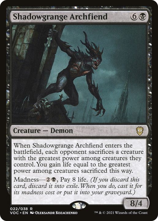 Shadowgrange Archfiend in the group Magic the Gathering / Types / Colors / Black at Proxyprinters.com (81388)