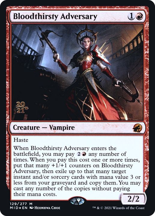 Bloodthirsty Adversary in the group Magic the Gathering / Sets / Innistrad: Midnight Hunt Promos at Proxyprinters.com (81868)