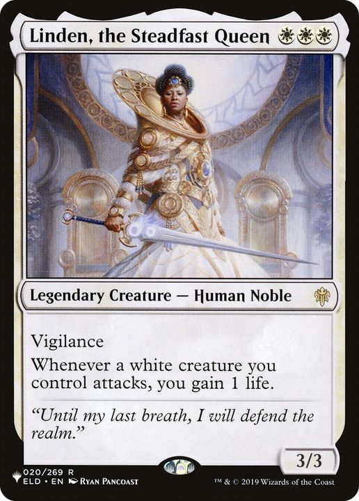 Linden, the Steadfast Queen in the group Magic the Gathering / Types / Colors / White at Proxyprinters.com (81949)