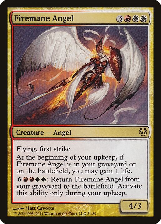 Firemane Angel in the group Magic the Gathering / Types / Colors / Multicolors / R, W at Proxyprinters.com (82854)