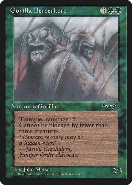 Gorilla Berserkers in the group Magic the Gathering / Types / Colors / Green at Proxyprinters.com (83362)