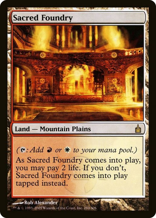 Sacred Foundry in the group Magic the Gathering / Sets / Ravnica: Clue Edition Front Cards at Proxyprinters.com (8385)