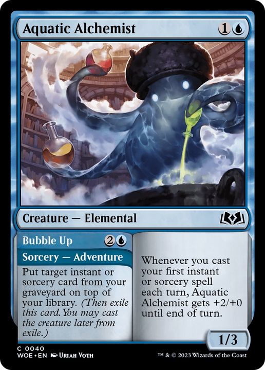 Aquatic Alchemist // Bubble Up in the group Magic the Gathering / Sets / Wilds of Eldraine Art Series at Proxyprinters.com (84490)