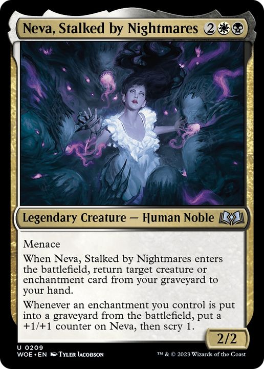 Neva, Stalked by Nightmares in the group Magic the Gathering / Types / Colors / Multicolors / B, W at Proxyprinters.com (84503)