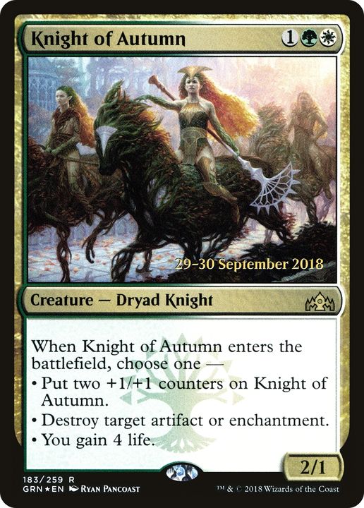 Knight of Autumn in the group Magic the Gathering / Types / Colors / Multicolors / G, W at Proxyprinters.com (84505)