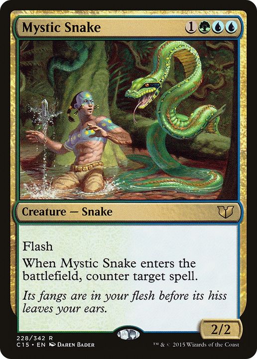 Mystic Snake in the group Magic the Gathering / Types / Colors / Multicolors / G, U at Proxyprinters.com (84648)